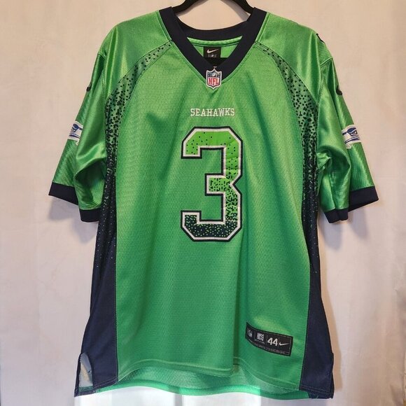 Nike NFL Russell Wilson Color Rush Green Jersey Seattle Seahawks #3 Size 44 LG - Picture 1 of 13